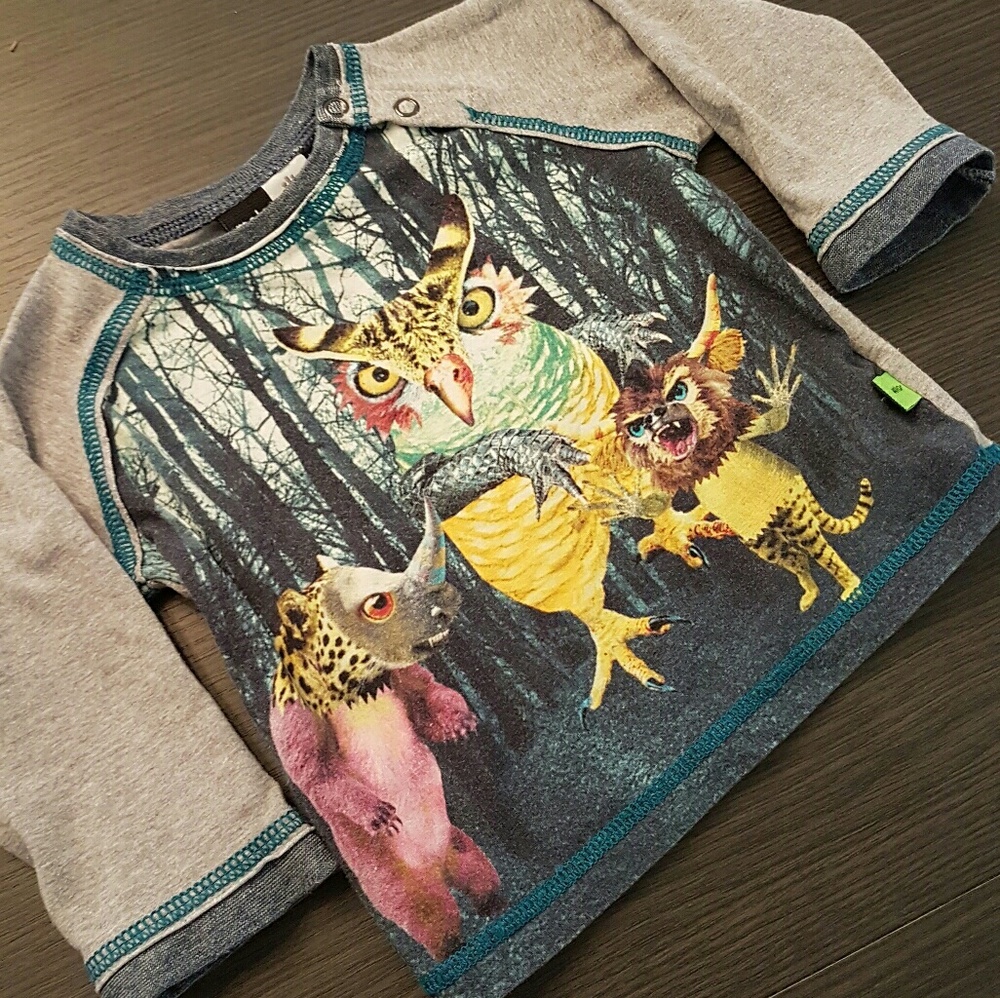 Molo boys top size 74 (9mths) owl wild things long